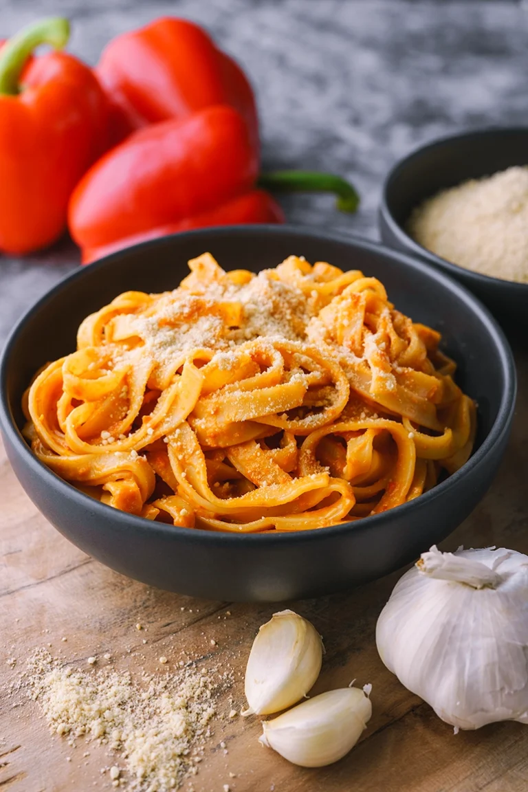 Foodfoto Vegane Paprika-Pasta