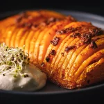 Hasselback Butternut mit Sprossen