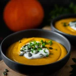 Hokkaidosuppe mit Linsen und Kürbiskernen