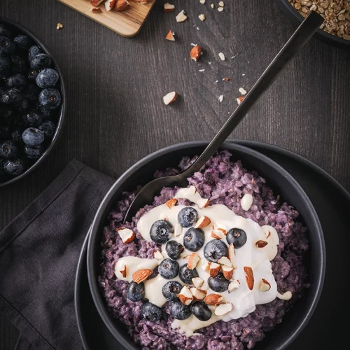 Foodfoto Porridge mit Heidelbeeren