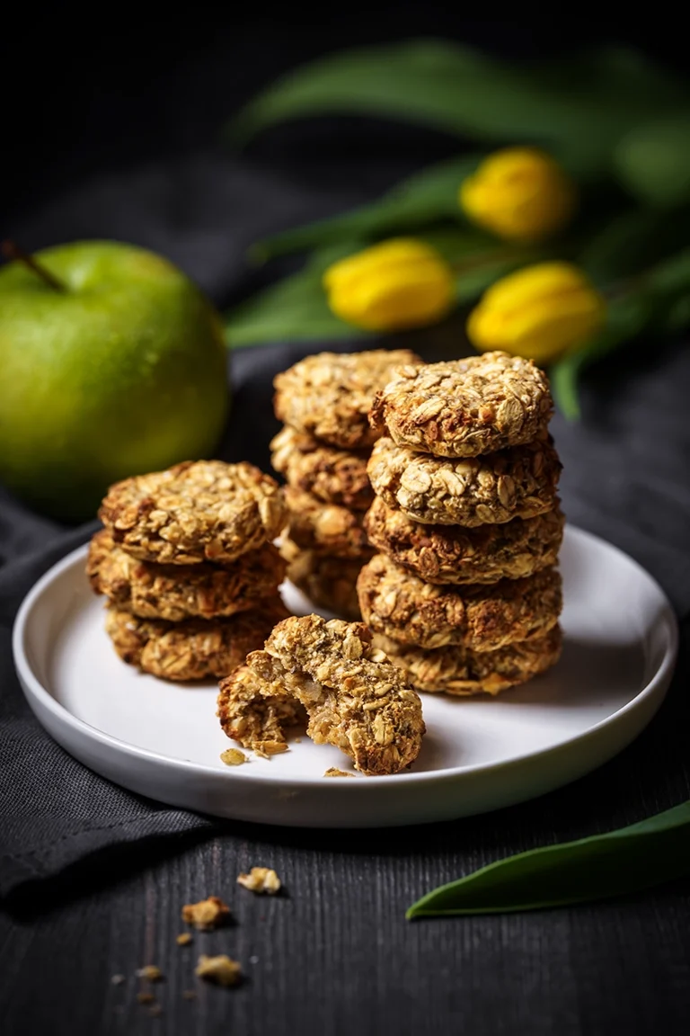 Foodfoto Zuckerfreie Haferkekse mit Apfel