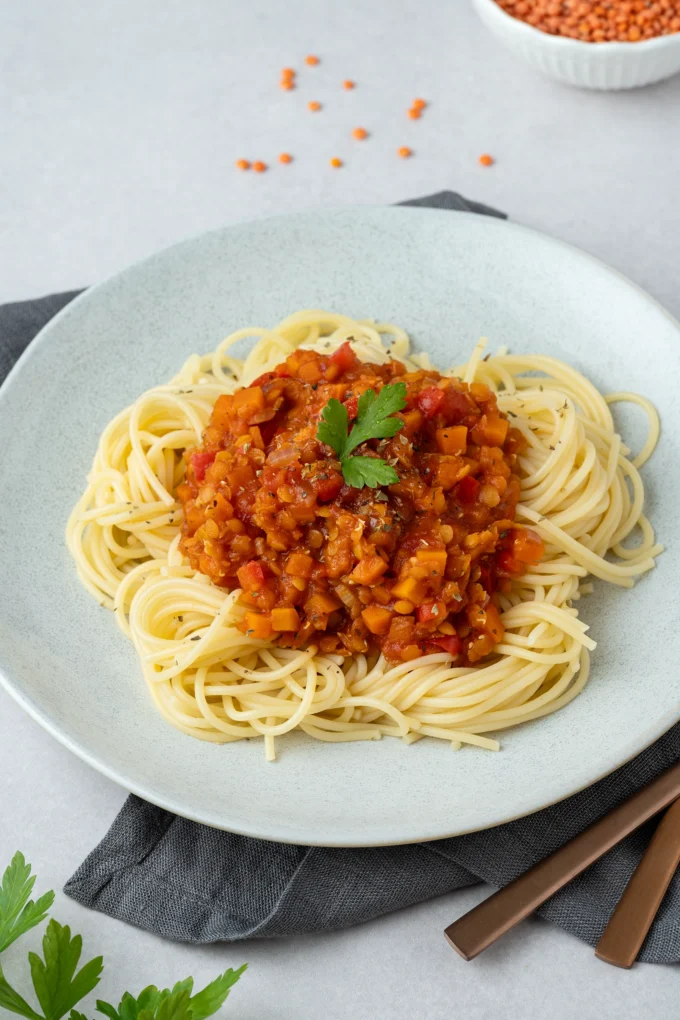 Vegane Linsen-Bolognese