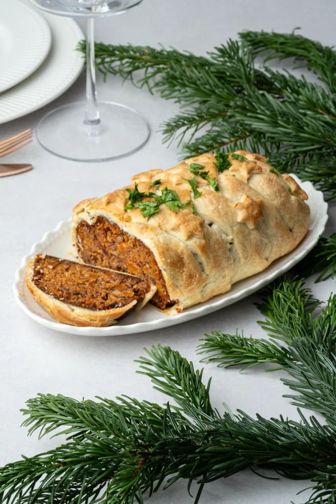 veganer Nussbraten im Blätterteig