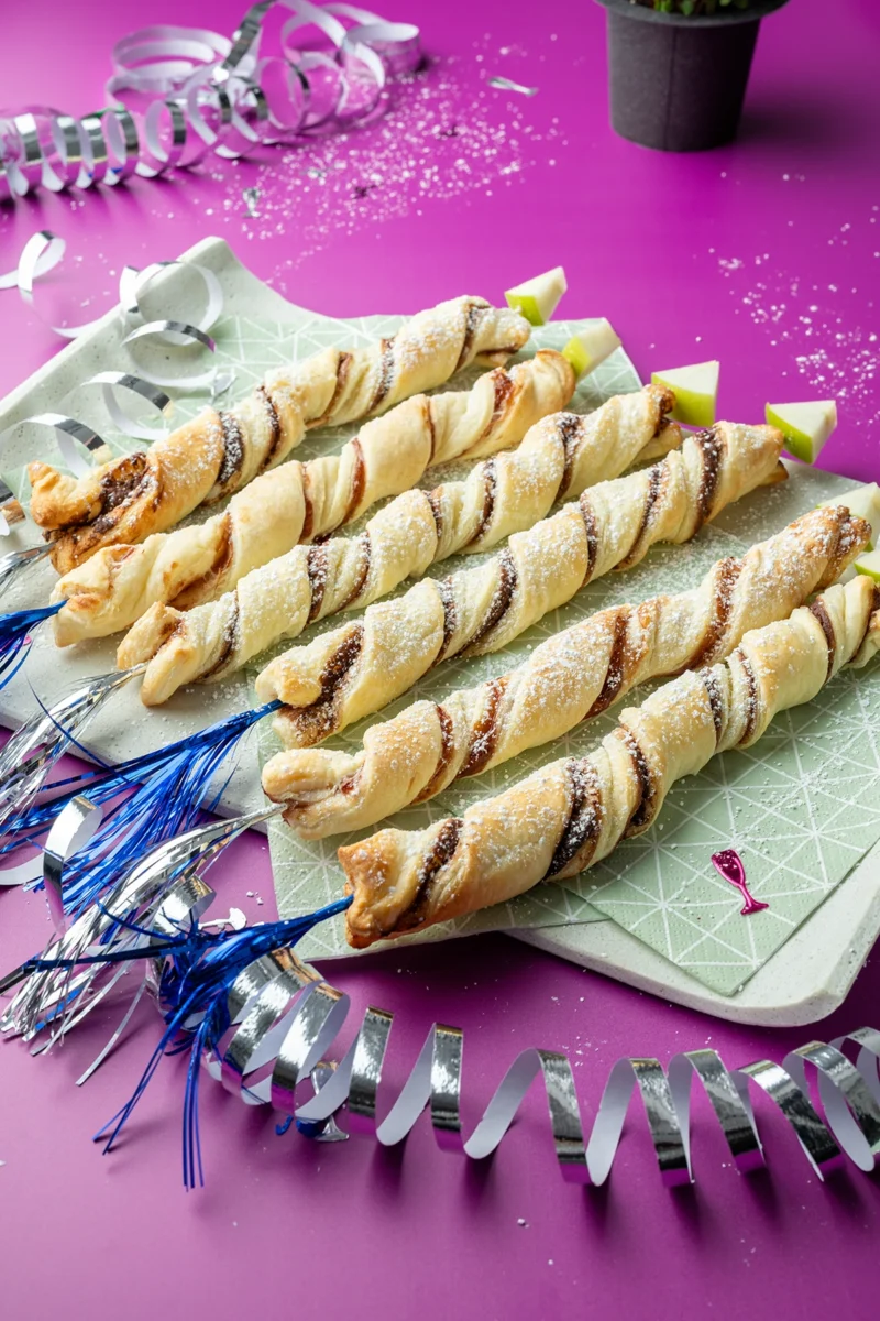 vegan_rezept_einfache_Blätterteig_Raketen_Silvester_2 Silvester Snack Blätterteig Raketen