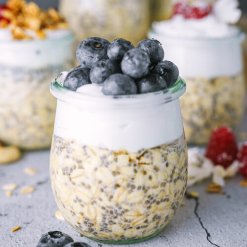 Over-Night-Oats mit Blaubeeren