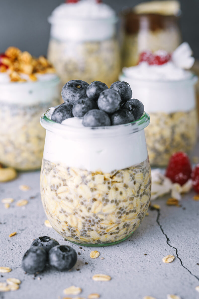 Over-Night-Oats mit Blaubeeren