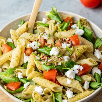 Veganer Nudelsalat mit Pesto