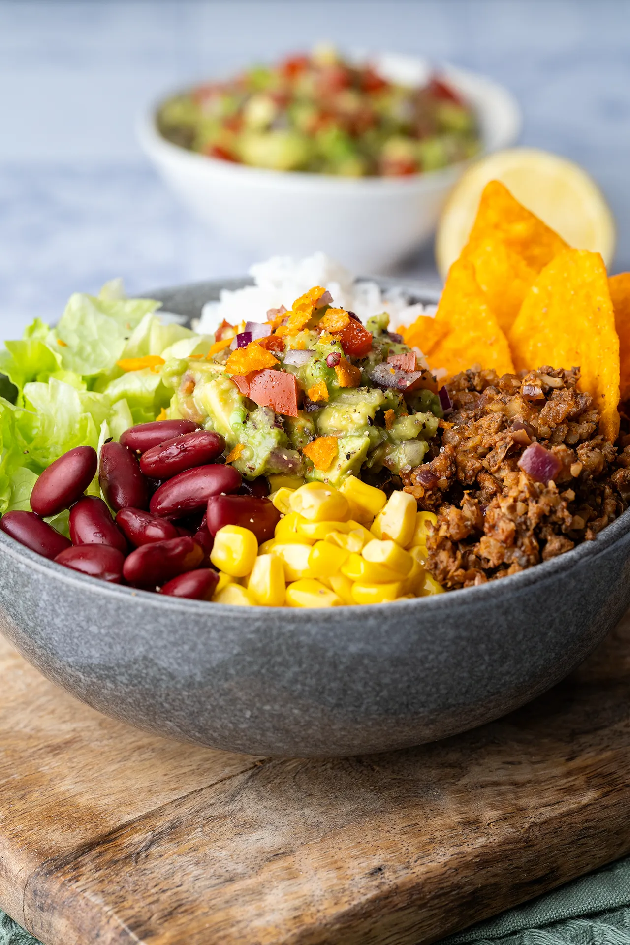 Burrito Bowl mit Guacamole 1 Mexikanische Burrito Bowl mit Guacamole