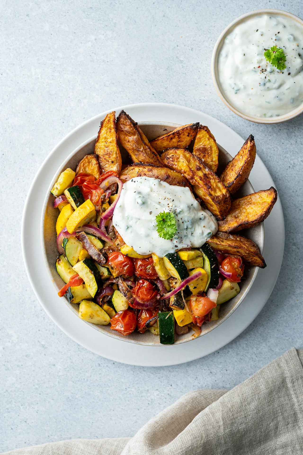 Sommerliches Zucchini-Gemüse aus dem Airfryer