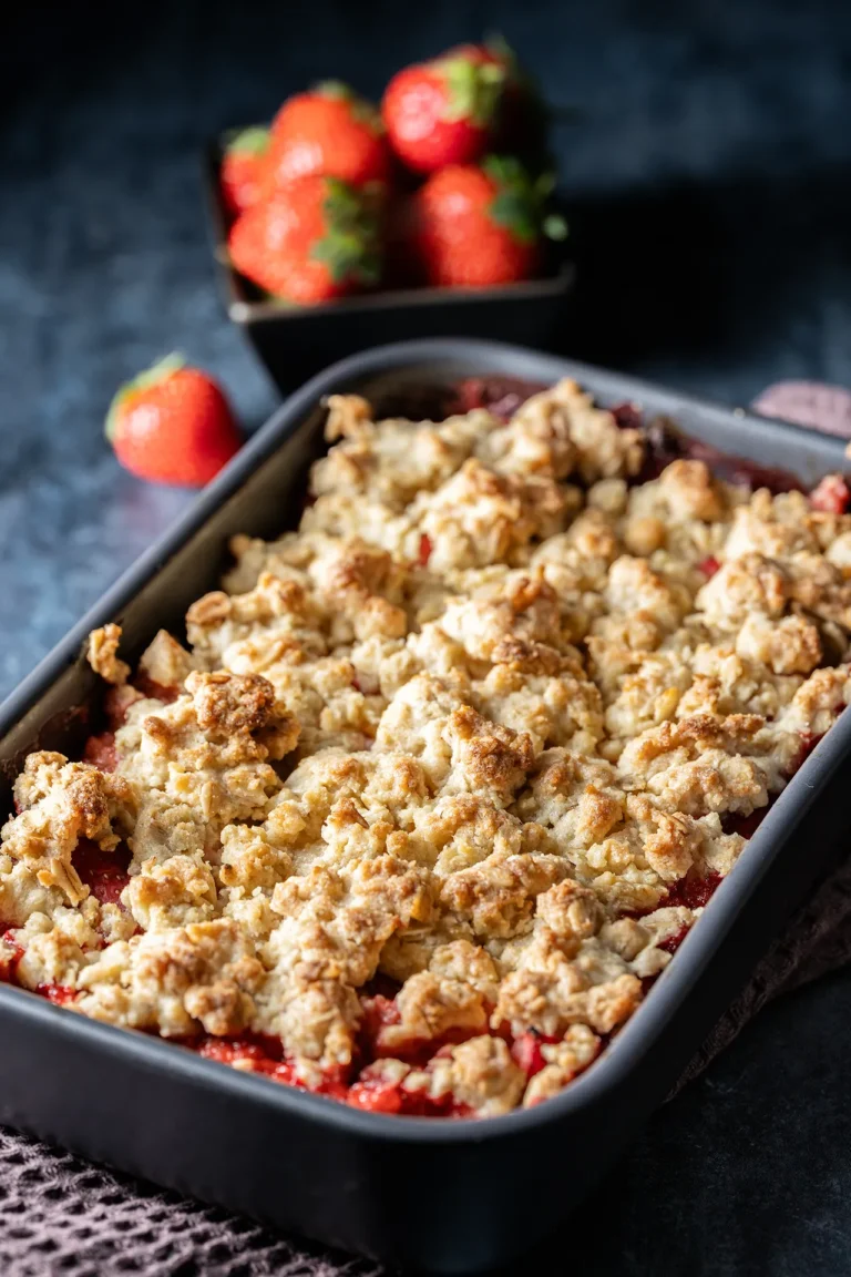 Veganes Erdbeer-Crumble