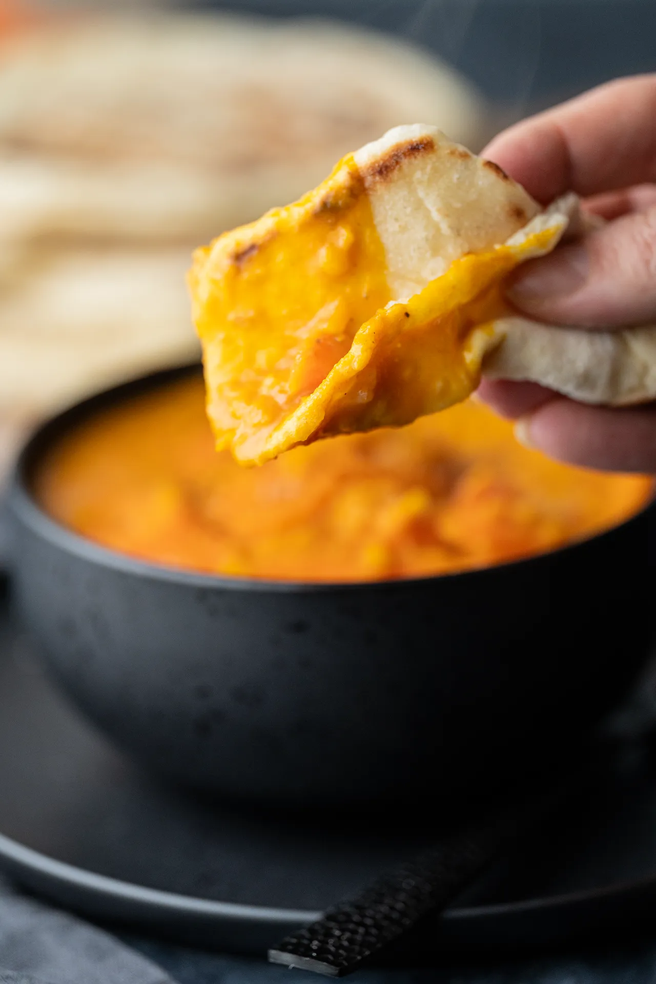 Veganes Naan mit Joghurt – einfaches Rezept 3 Nann mit Möhren-Curry