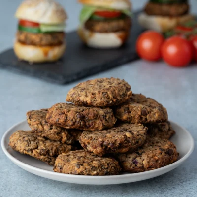 Linsenbratlinge für vegane Burger aus dem Airfryer