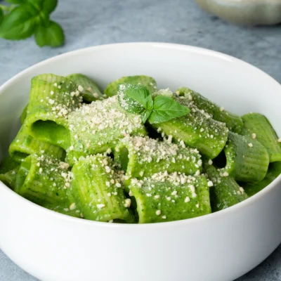 Green-Goddess-Pasta in weißer Schale