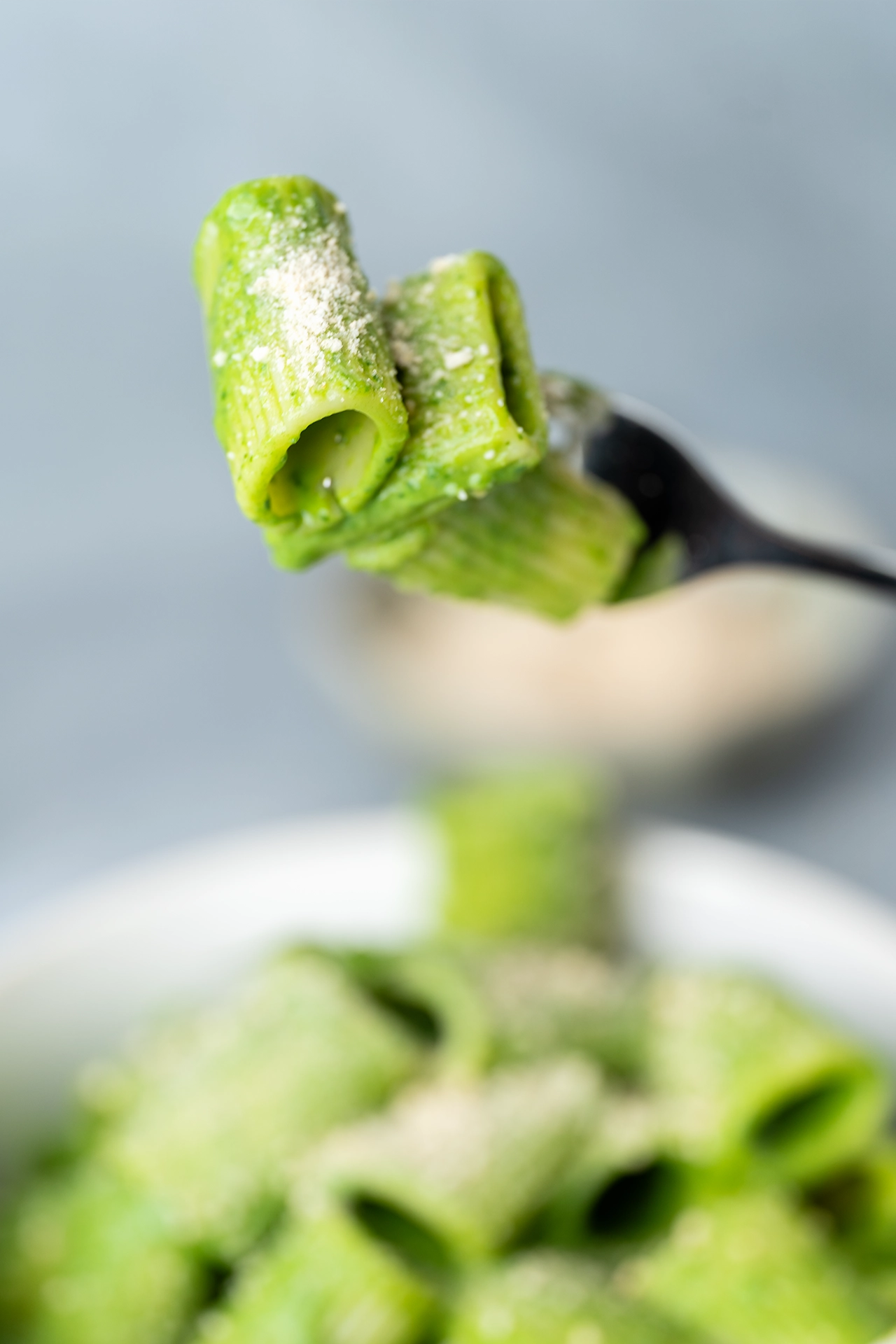 Green Goddess Pasta 2 Green Goddess Pasta auf einer Gabel