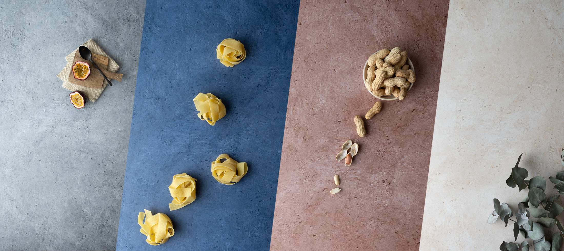 4 verschiedene Backdrops nebeneinander