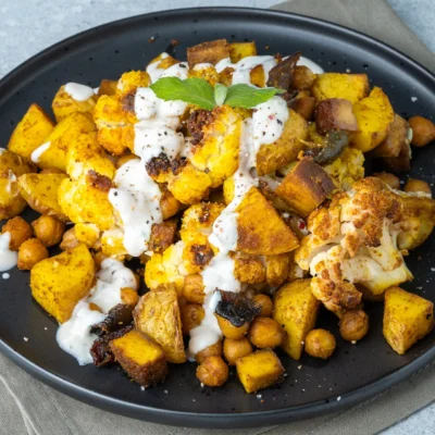 Startseite 5 Curryblech mit Blumenkohl und Kartoffeln