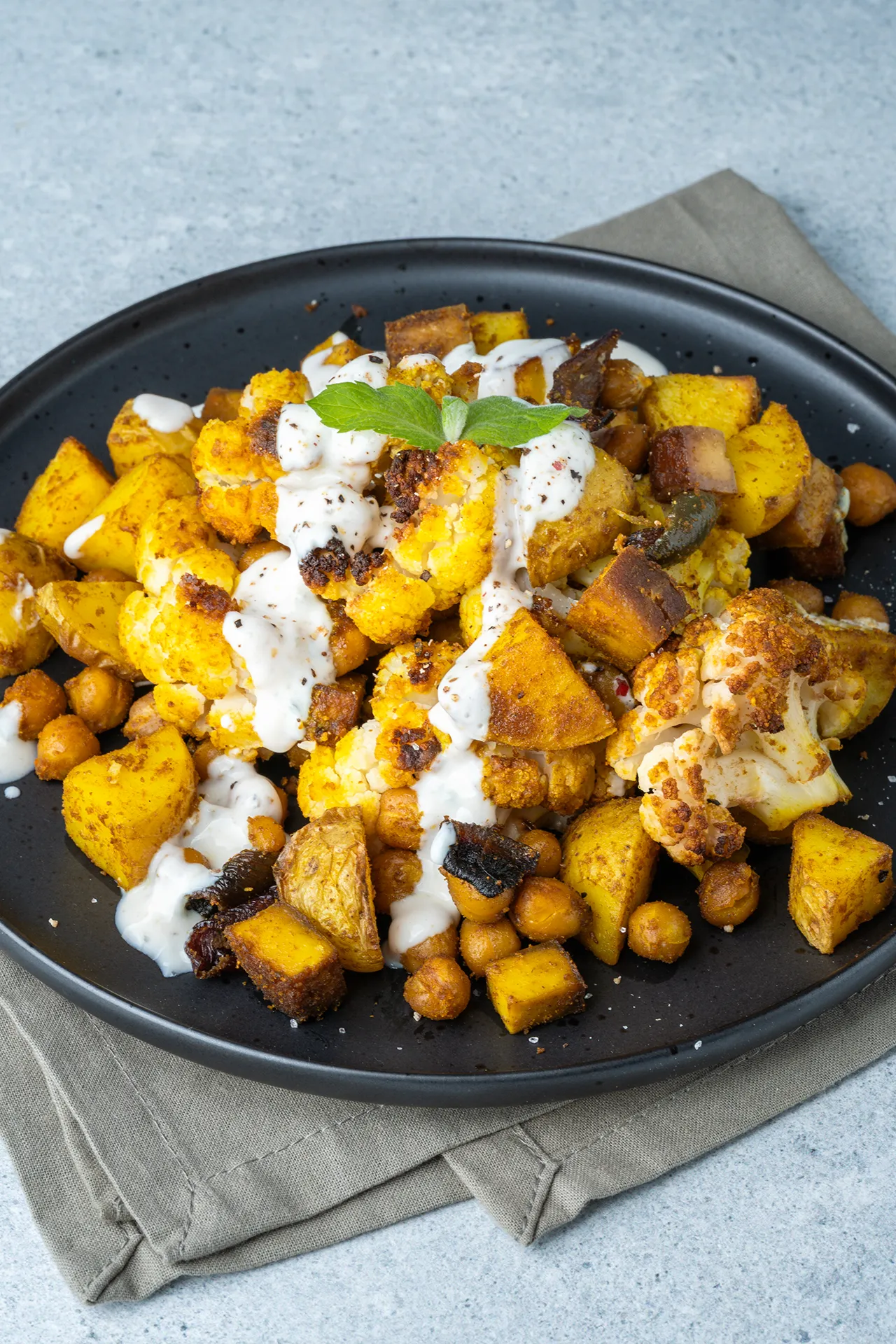 Curry-Blech mit Blumenkohl und Kichererbsen 3 Curryblech mit Blumenkohl und Kartoffeln