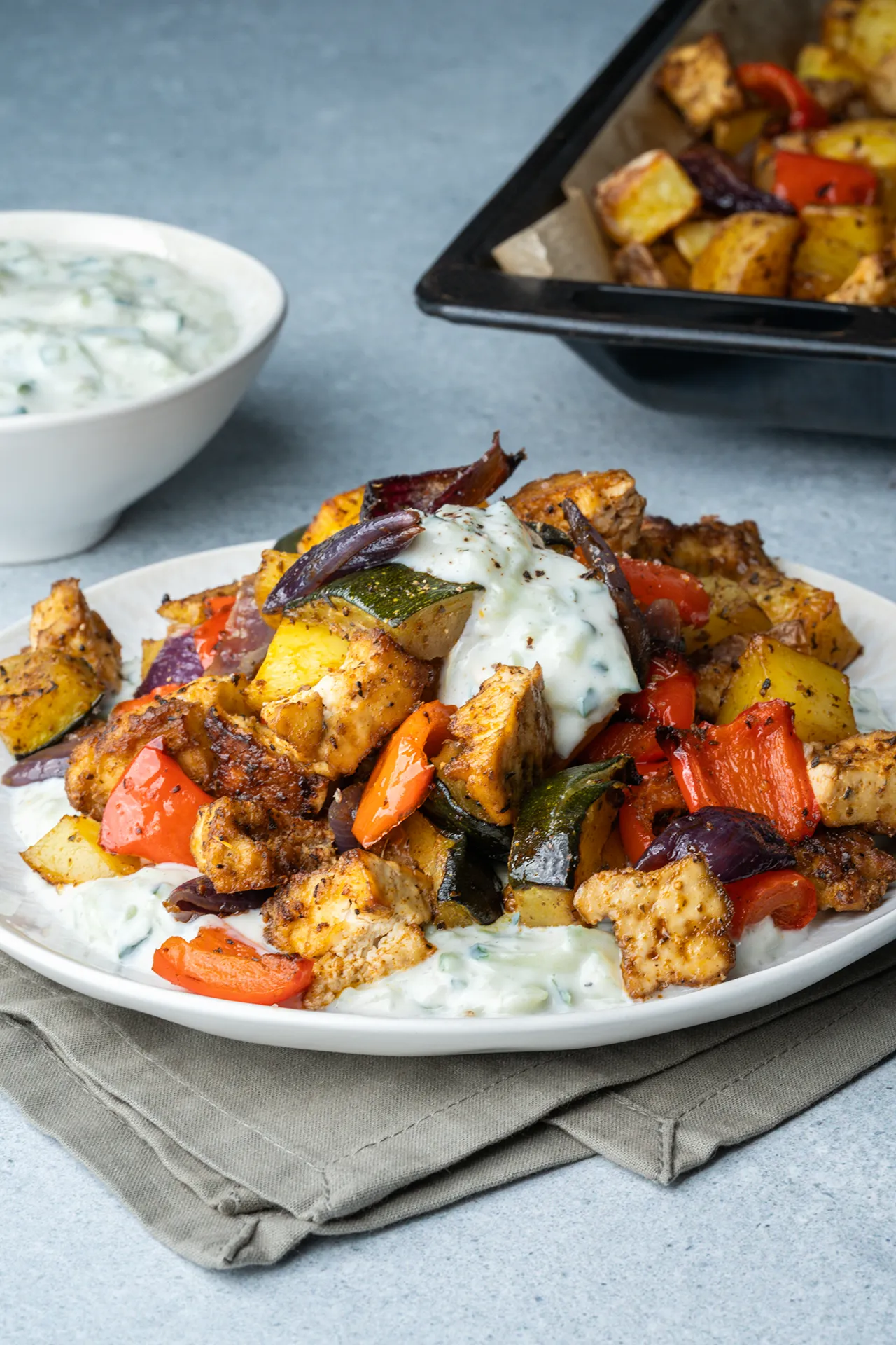 Gyros-Feierabendblech mit Tofu